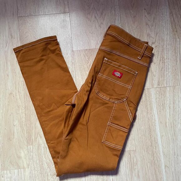 Dickies Pants - Dickies Women's Orange and Tan Trousers